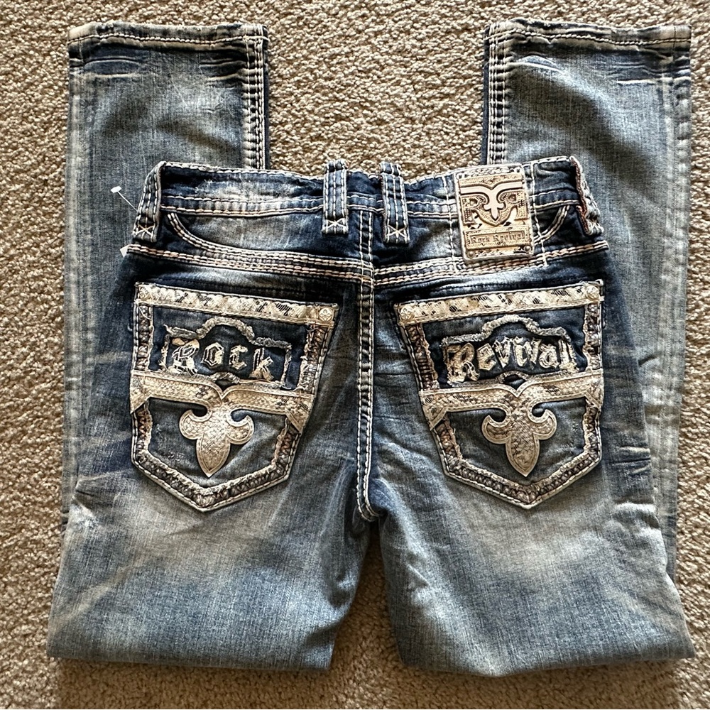 Rock Revival Raien Straight Jeans Size 32x30 Mens | NEW